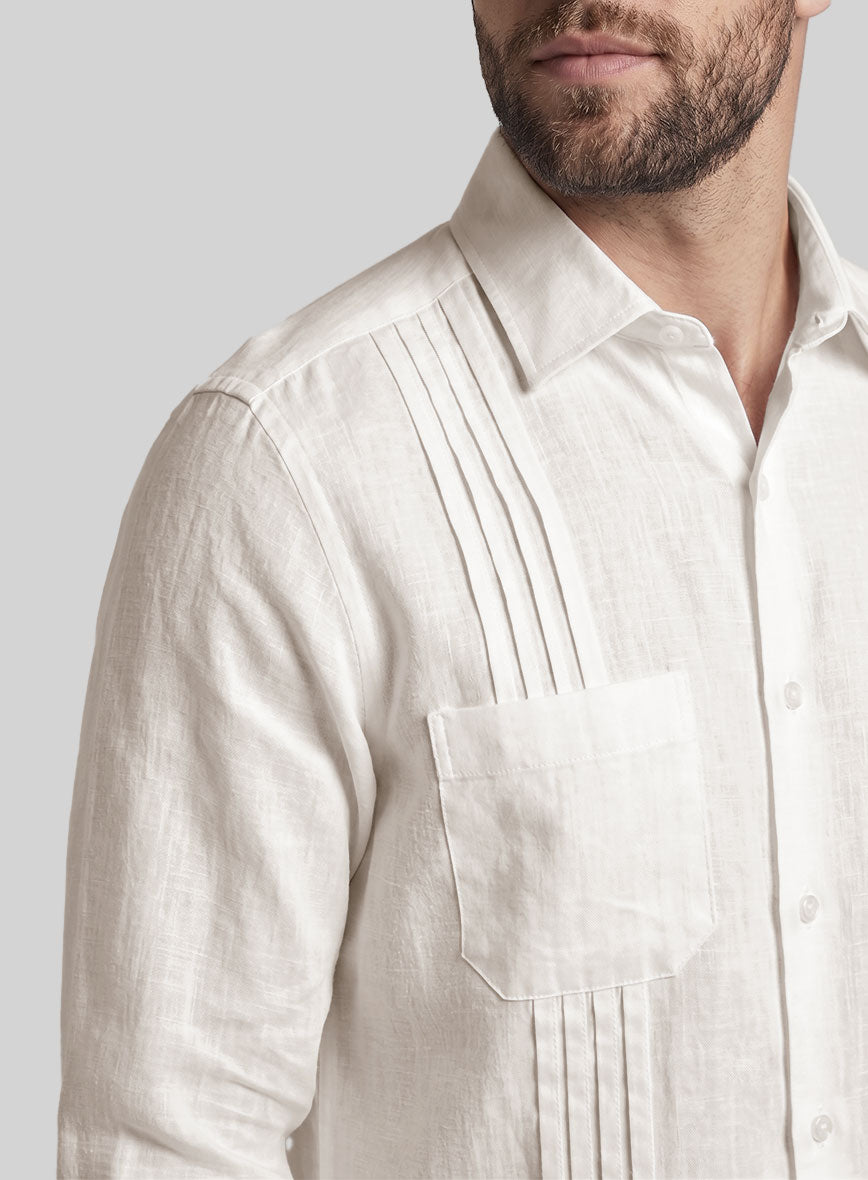 Guayabera Natural Linen Shirt - StudioSuits
