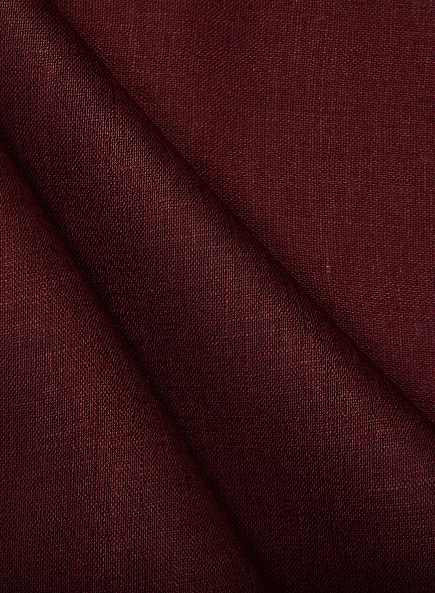 Guayabera Sangria Wine Linen Shirt - StudioSuits