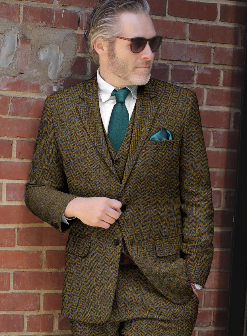 Haberdasher Mustard Brown Tweed Suit - StudioSuits