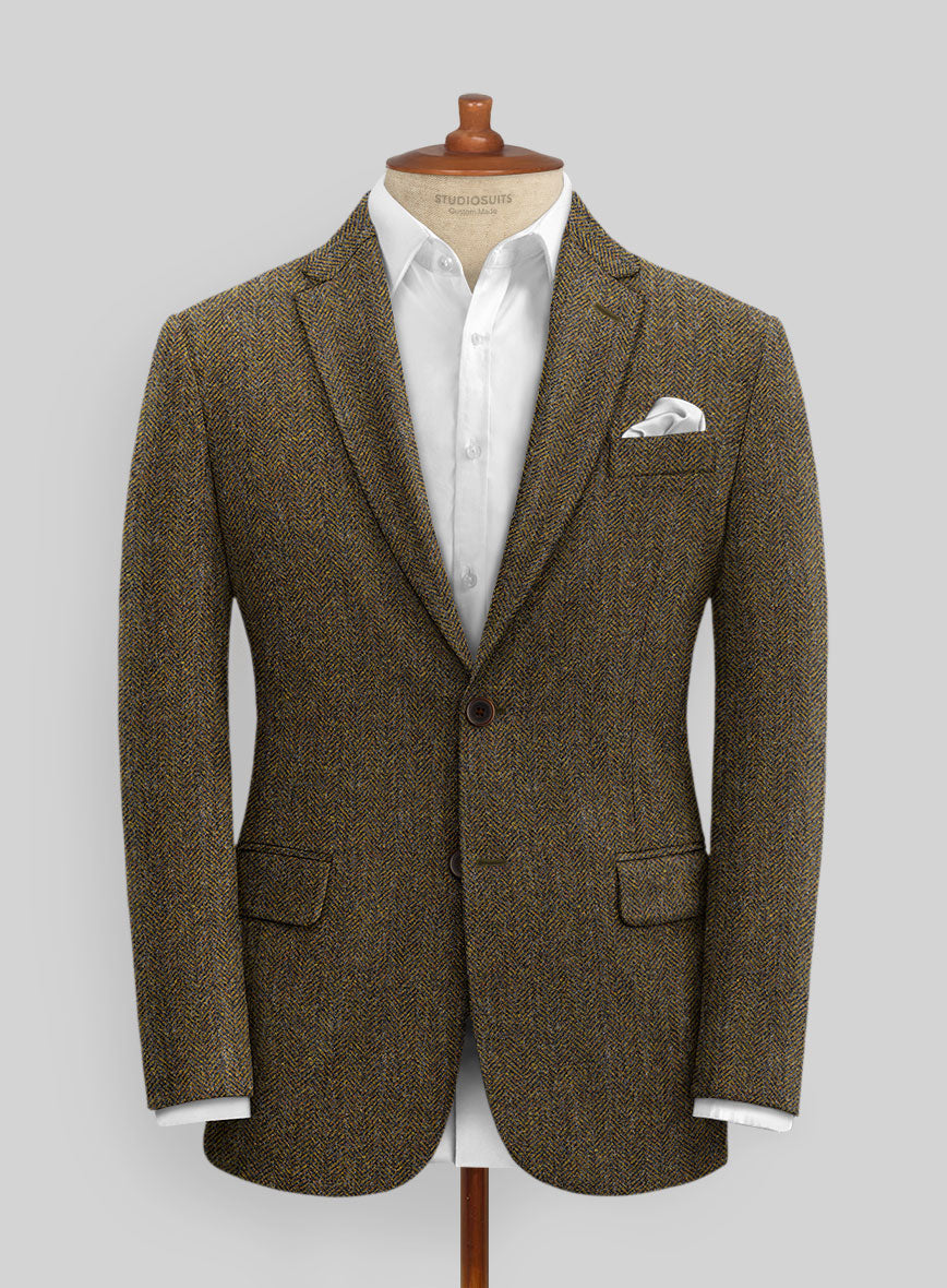 Haberdasher Mustard Brown Tweed Jacket - StudioSuits