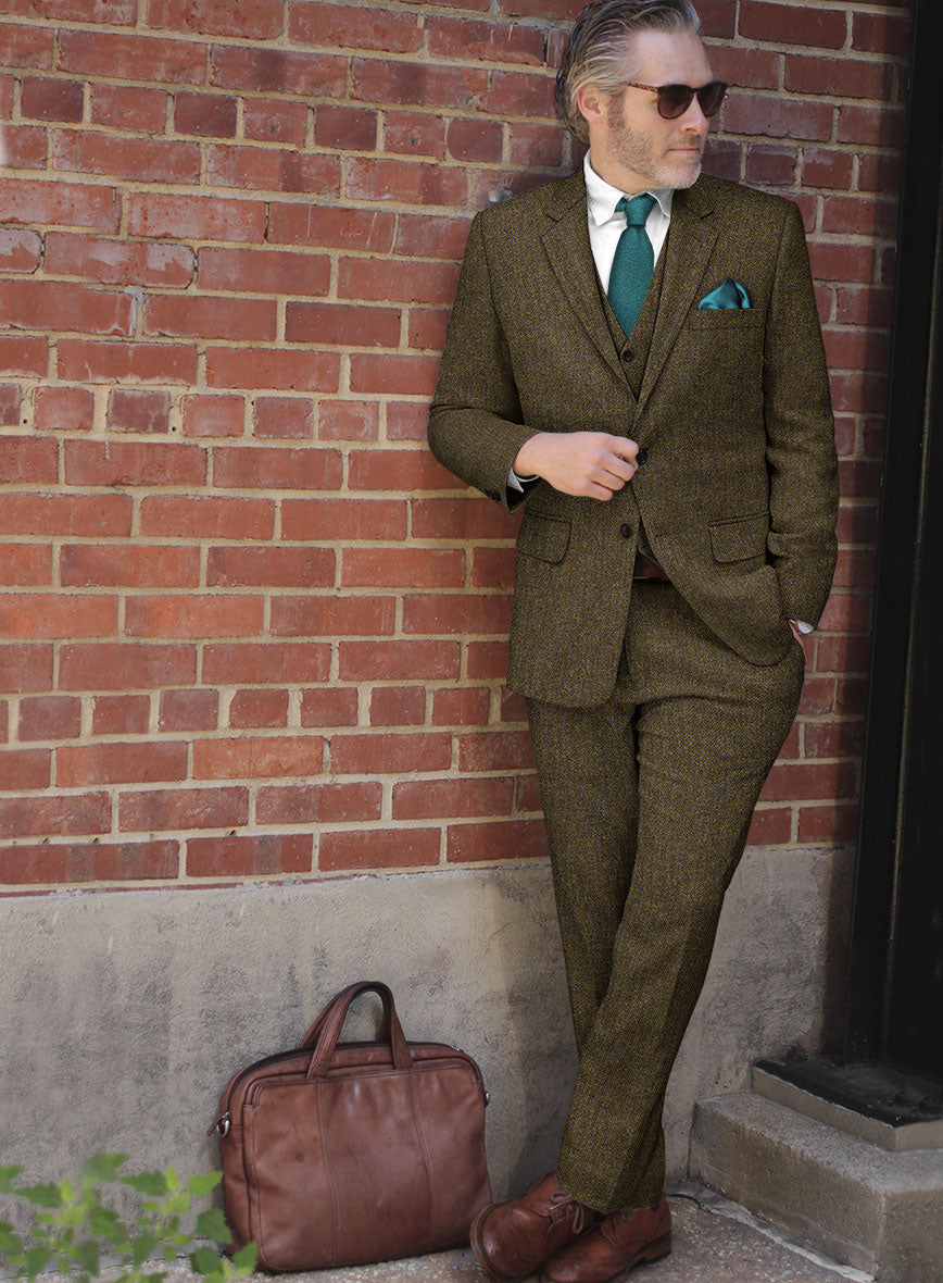 Haberdasher Mustard Brown Tweed Suit - StudioSuits