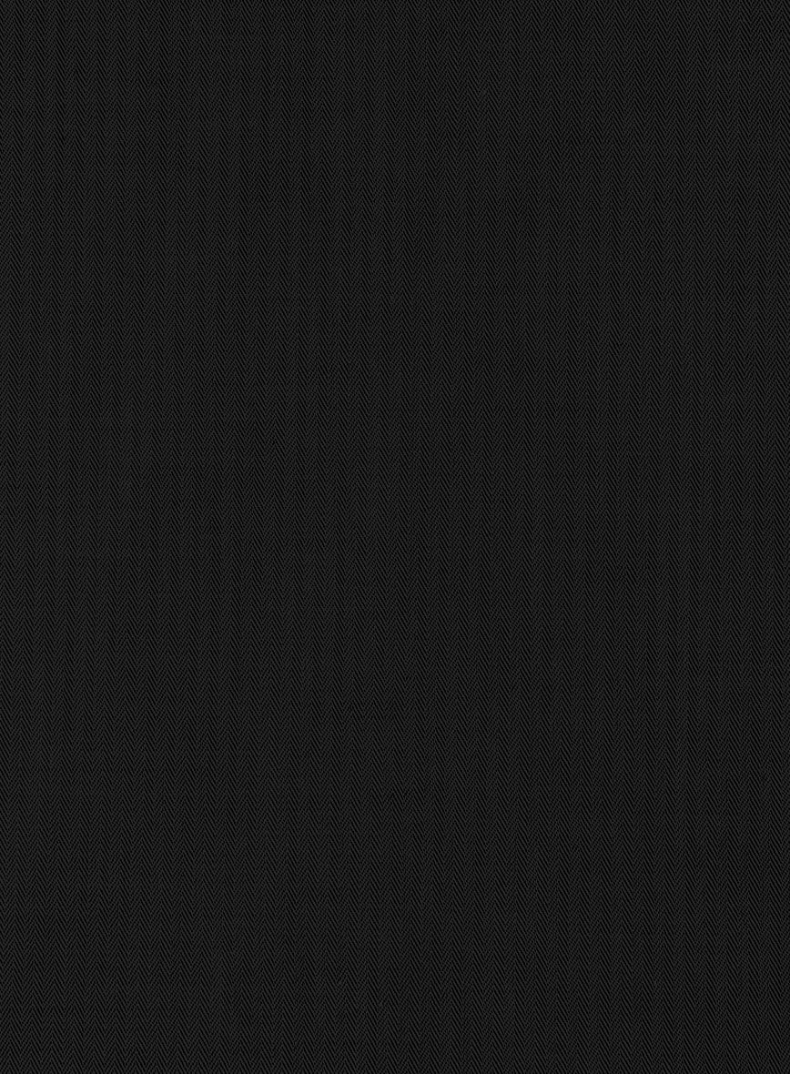 Harbour Black Herringbone Cotton Shirt - StudioSuits