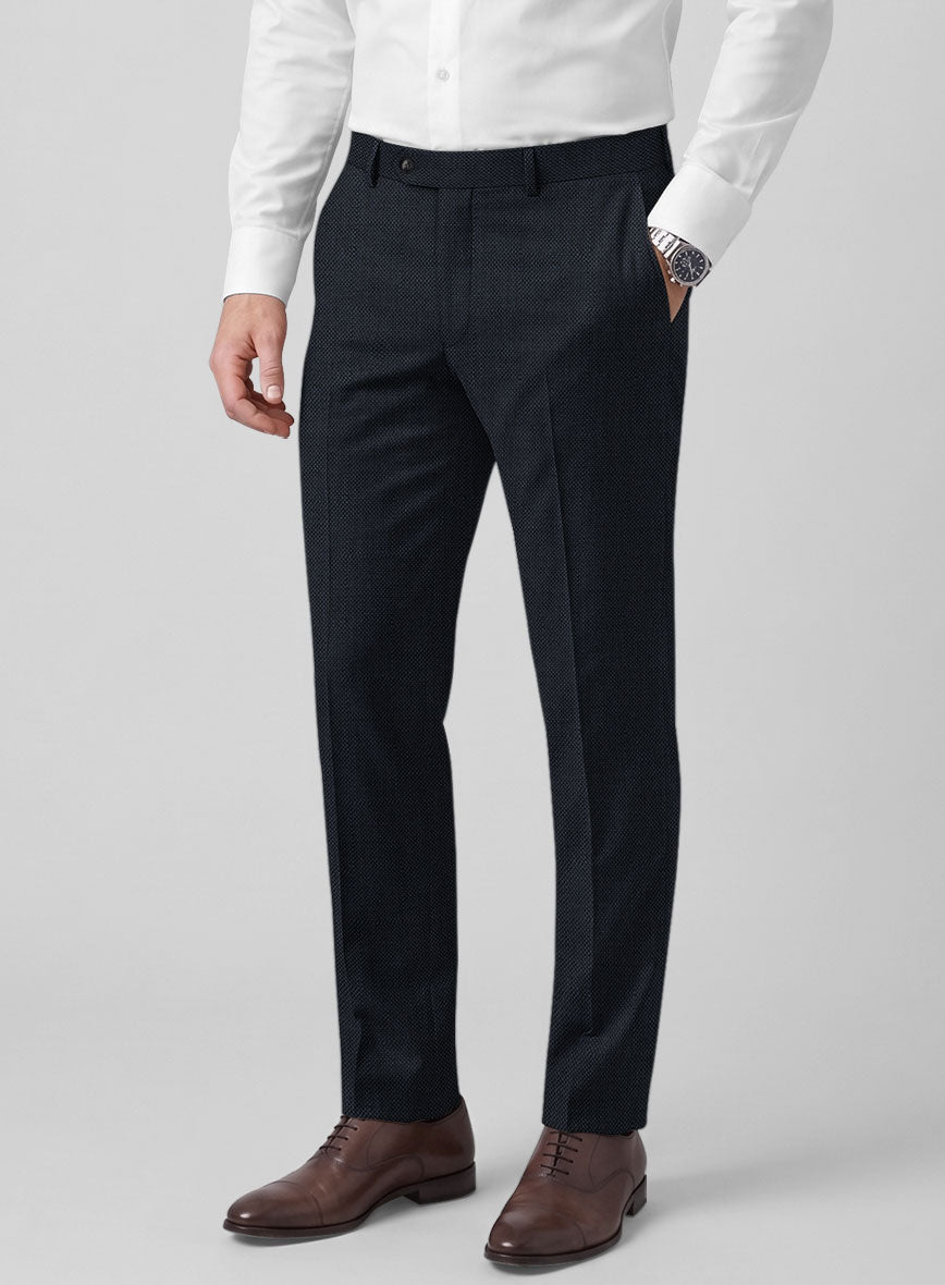 Hardy Minnis Blue Birdseye Wool Pants - StudioSuits