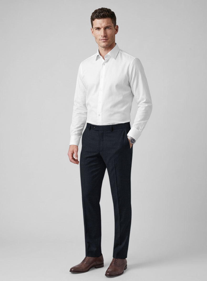 Hardy Minnis Blue Birdseye Wool Pants - StudioSuits
