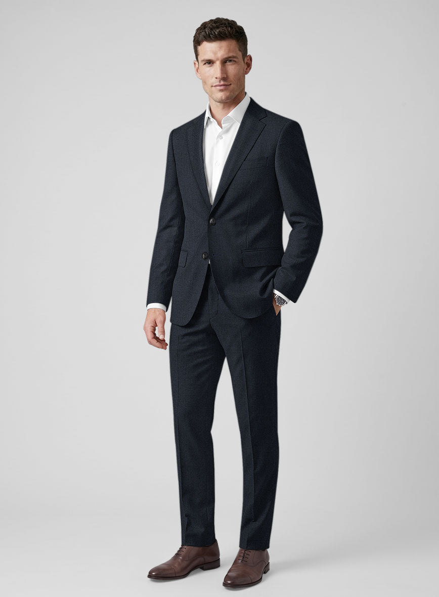 Hardy Minnis Blue Birdseye Wool Suit - StudioSuits