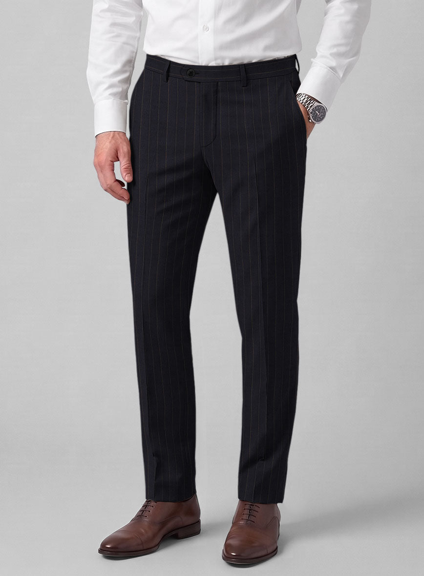 Hardy Minnis Blue Chalkstripe Wool Pants - StudioSuits