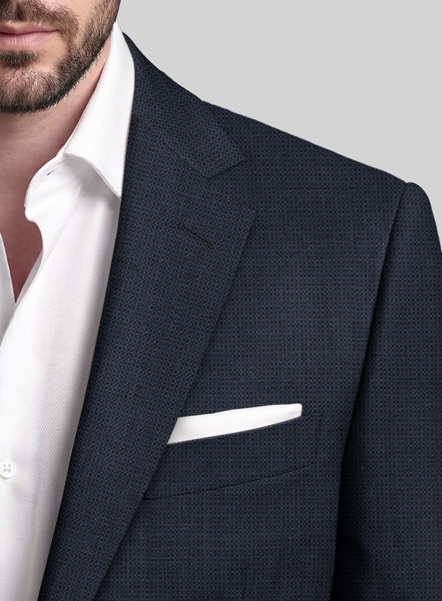 Hardy Minnis Blue Nailhead Wool Jacket - StudioSuits