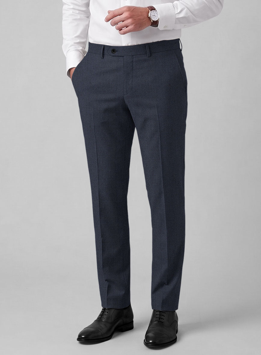 Hardy Minnis Blue Nailhead Wool Pants - StudioSuits