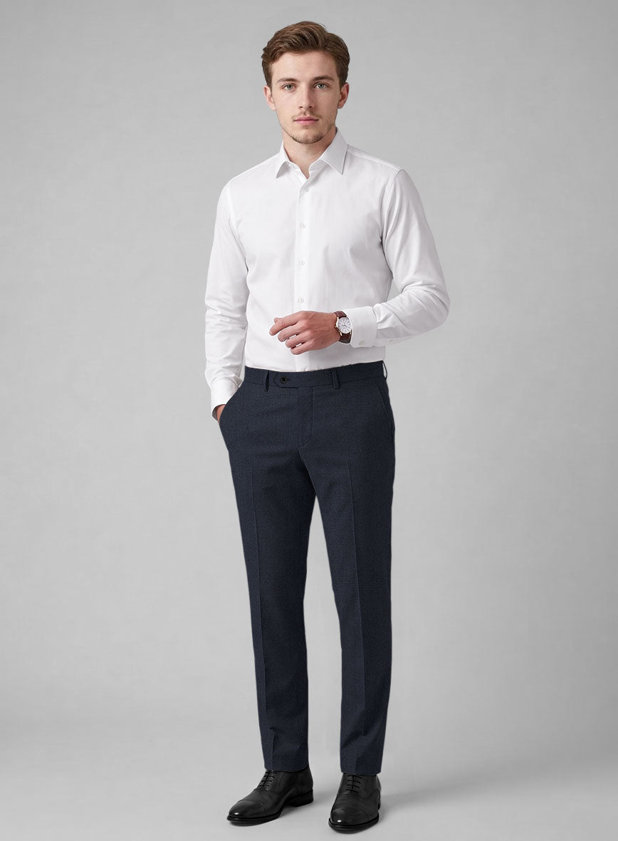 Hardy Minnis Blue Nailhead Wool Pants - StudioSuits