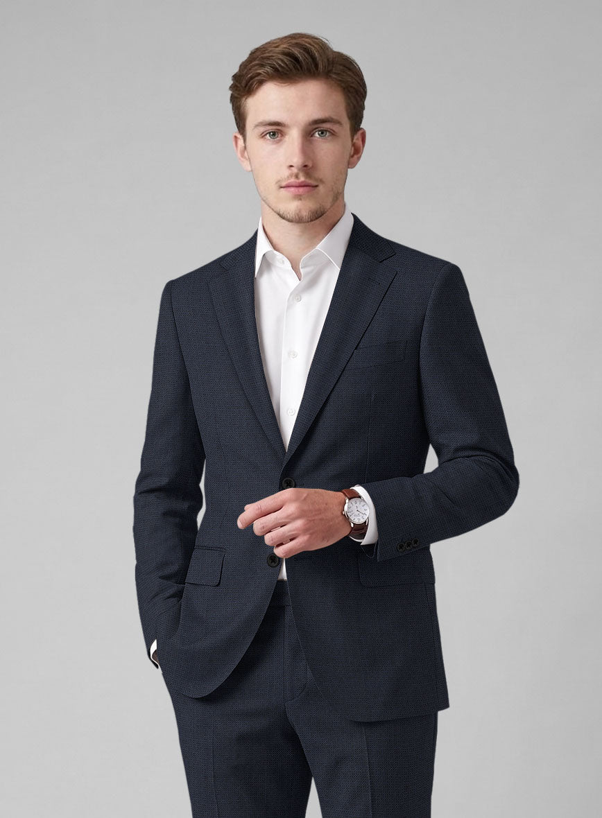 Hardy Minnis Blue Nailhead Wool Jacket - StudioSuits
