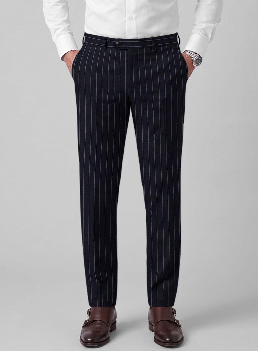 Hardy Minnis Blue Rope Stripe Wool Suit - StudioSuits