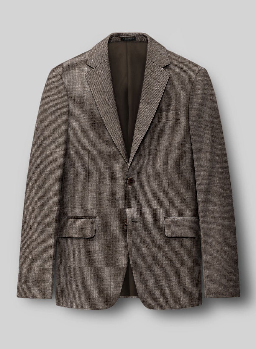 Hardy Minnis Brown Sharkskin Wool Jacket - StudioSuits