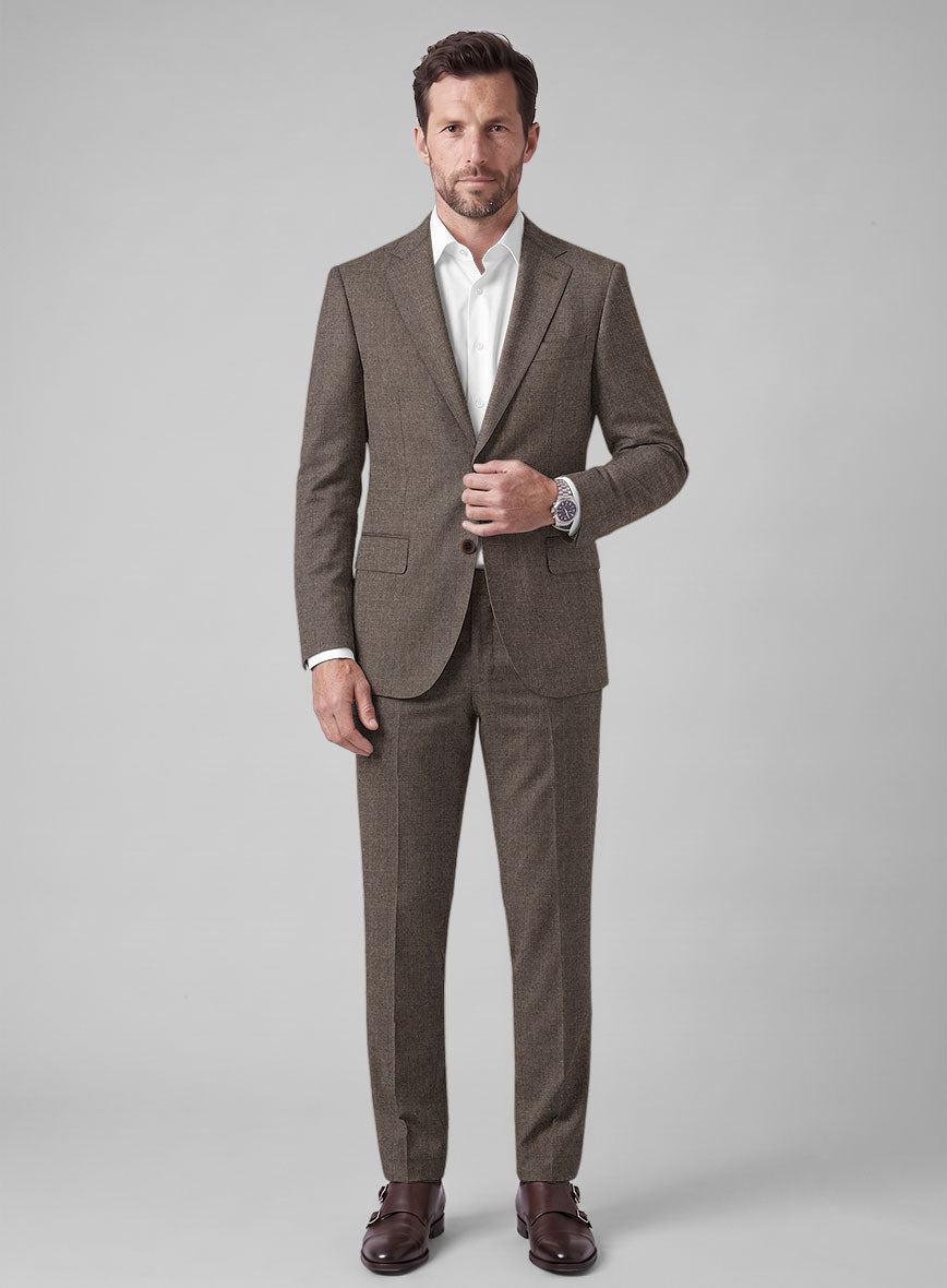 Hardy Minnis Brown Sharkskin Wool Suit - StudioSuits
