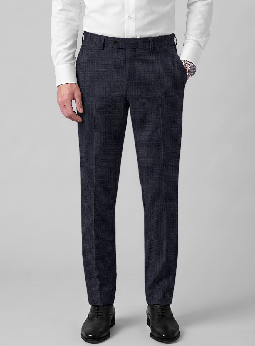 Hardy Minnis Caravel Blue Wool Pants - StudioSuits