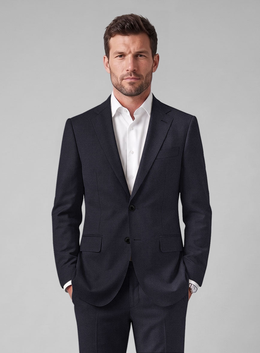 Hardy Minnis Caravel Dark Blue Wool Jacket - StudioSuits