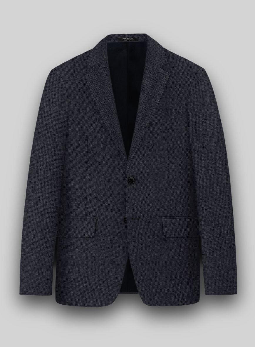 Hardy Minnis Caravel Dark Blue Wool Jacket - StudioSuits