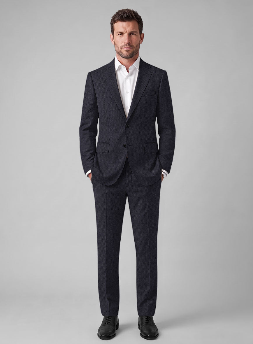 Hardy Minnis Caravel Dark Blue Wool Suit - StudioSuits