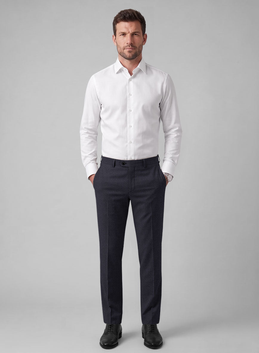 Hardy Minnis Caravel Dark Blue Wool Pants - StudioSuits