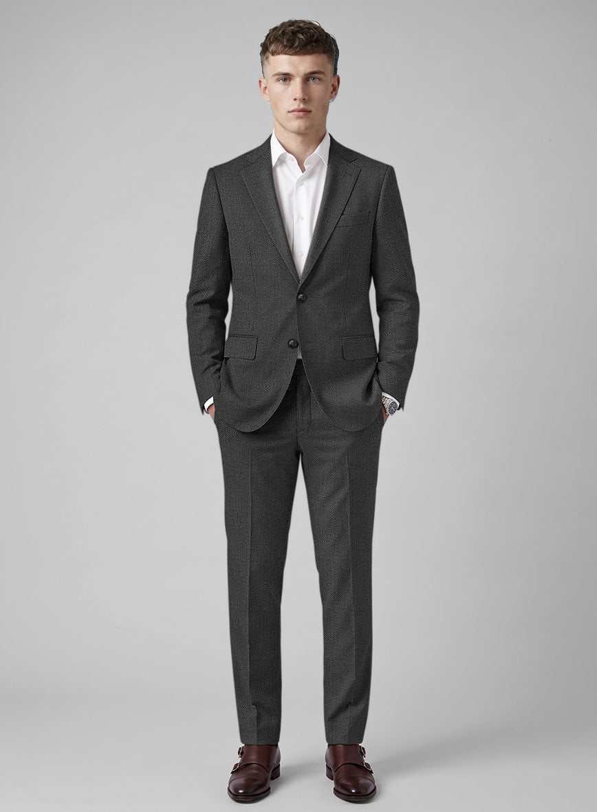 Hardy Minnis Charcoal Birdseye Wool Suit - StudioSuits