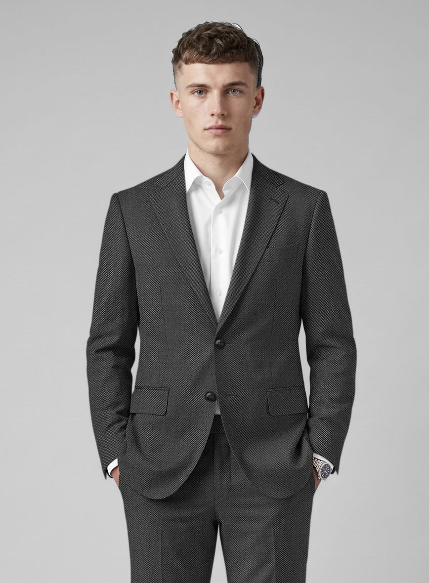 Hardy Minnis Charcoal Birdseye Wool Jacket - StudioSuits