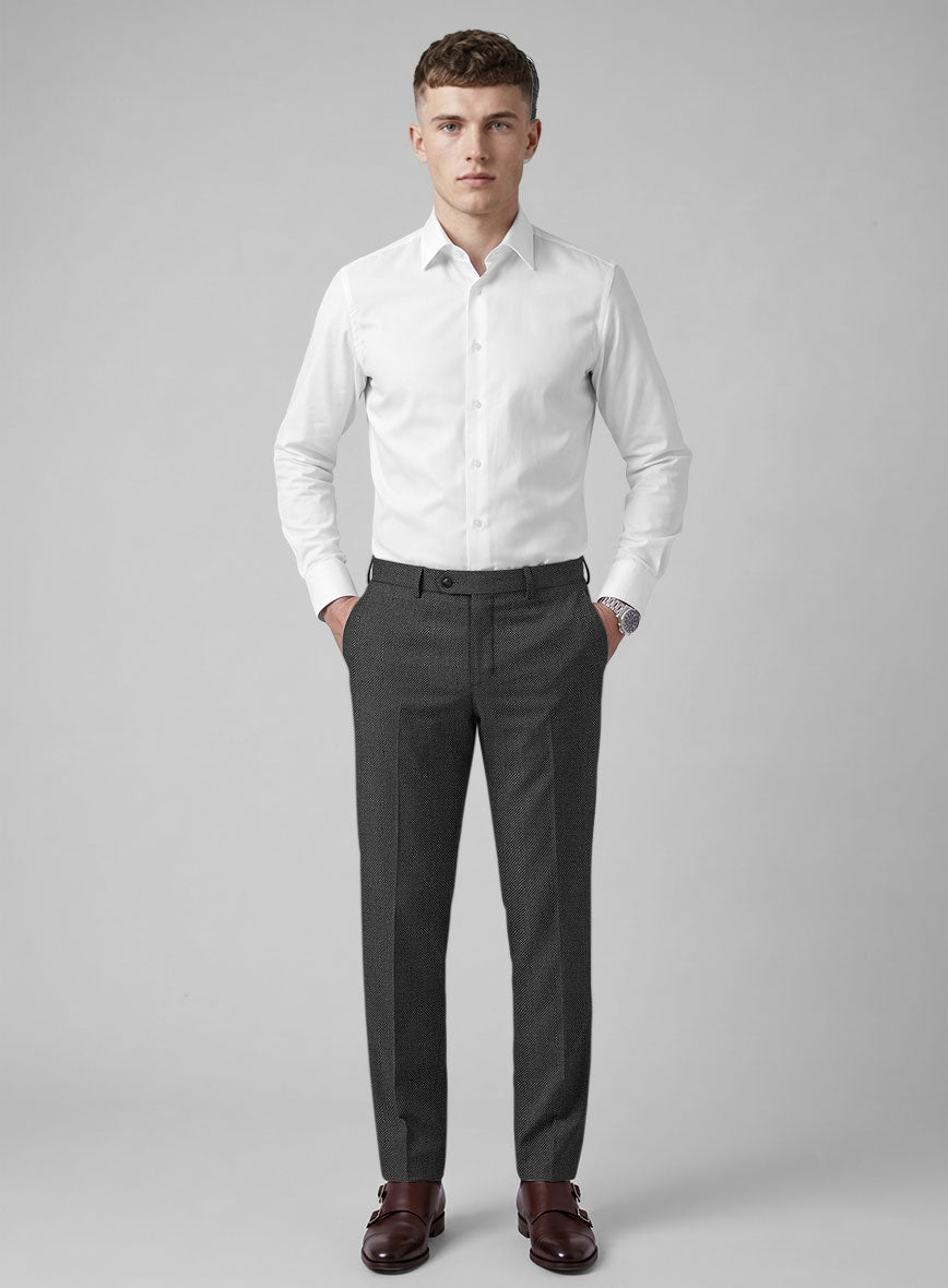 Hardy Minnis Charcoal Birdseye Wool Pants - StudioSuits