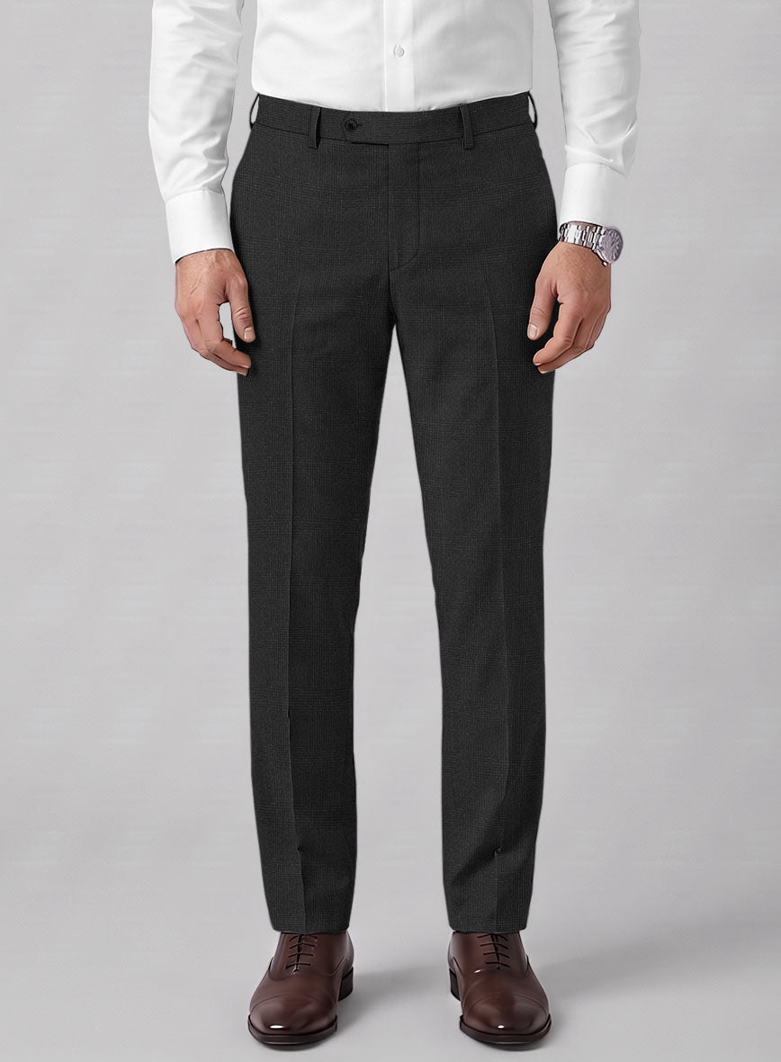 Hardy Minnis Charcoal Glen Wool Pants - StudioSuits