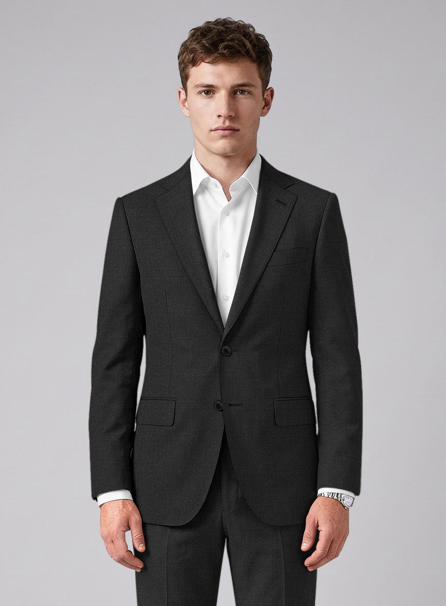 Hardy Minnis Charcoal Glen Wool Jacket - StudioSuits
