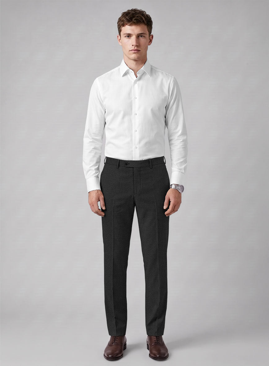 Hardy Minnis Charcoal Glen Wool Pants - StudioSuits