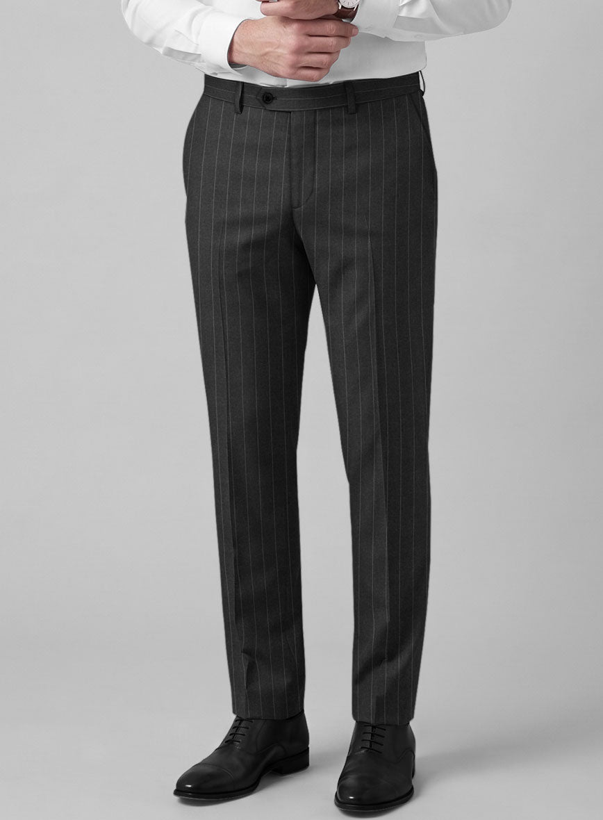 Hardy Minnis Charcoal Pinstripe Wool Suit - StudioSuits