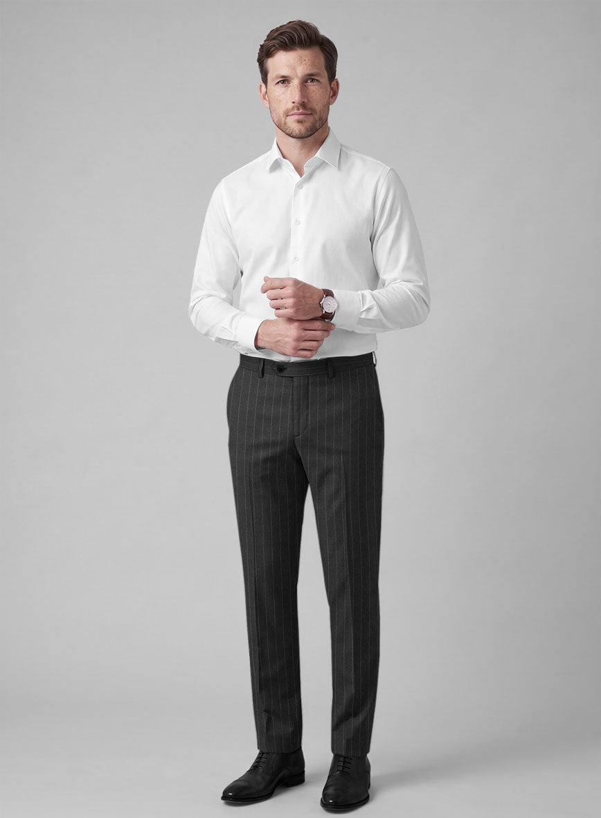 Hardy Minnis Charcoal Pinstripe Wool Suit - StudioSuits