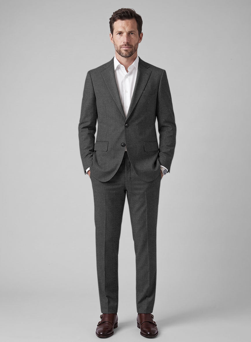 Hardy Minnis Charcoal Twill Wool Suit - StudioSuits
