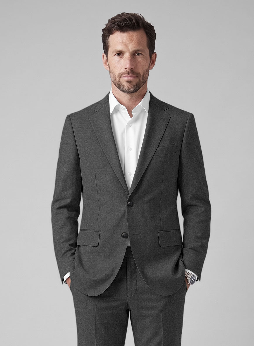 Hardy Minnis Charcoal Twill Wool Suit - StudioSuits