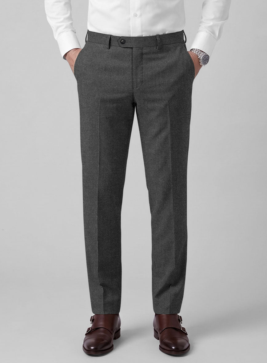 Hardy Minnis Charcoal Twill Wool Pants - StudioSuits