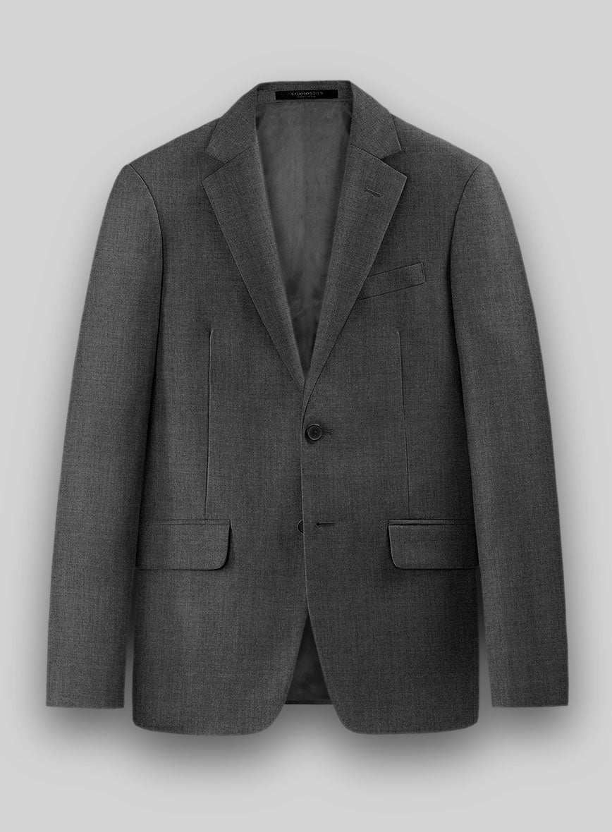 Hardy Minnis Charcoal Twill Wool Jacket - StudioSuits