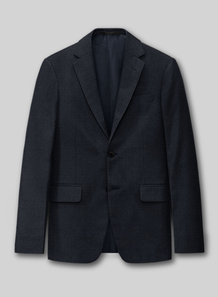 Hardy Minnis Dark Blue Birdseye Wool Jacket - StudioSuits