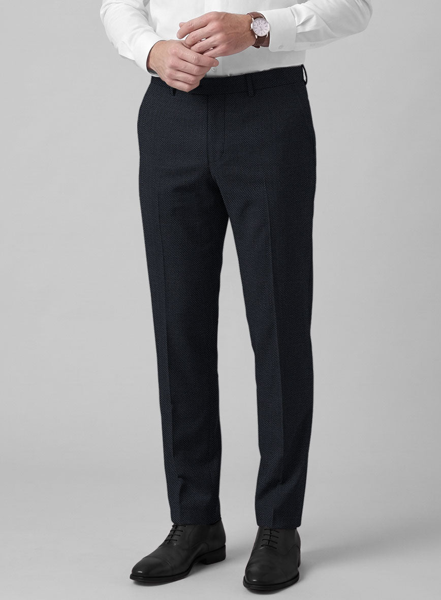 Hardy Minnis Dark Blue Birdseye Wool Pants - StudioSuits