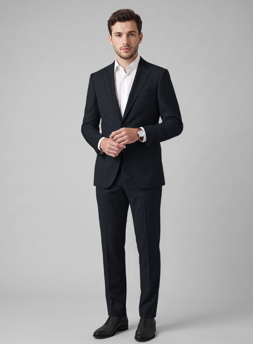 Hardy Minnis Dark Blue Birdseye Wool Suit - StudioSuits
