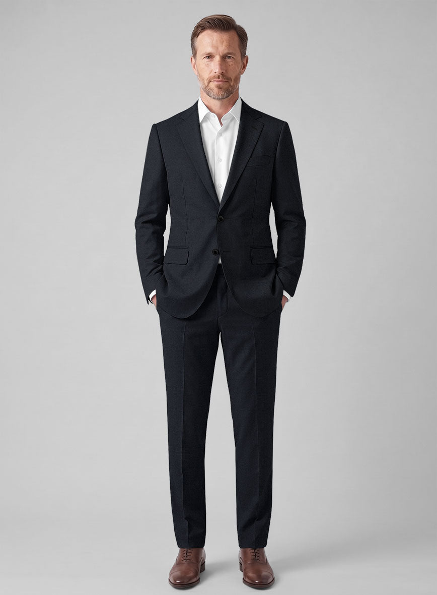 Hardy Minnis Dark Blue Sharkskin Wool Suit - StudioSuits