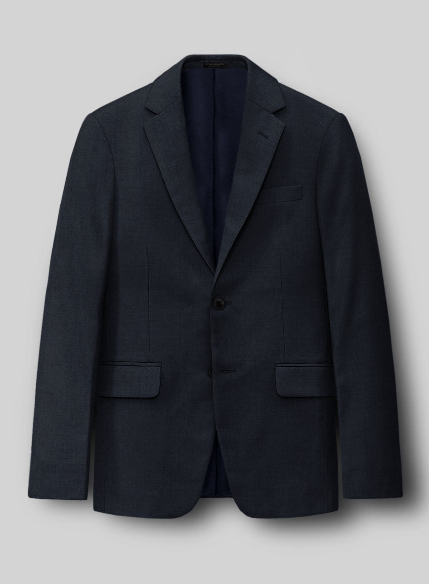Hardy Minnis Dark Blue Sharkskin Wool Suit - StudioSuits
