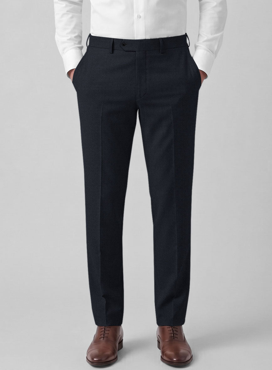 Hardy Minnis Dark Blue Sharkskin Wool Suit - StudioSuits
