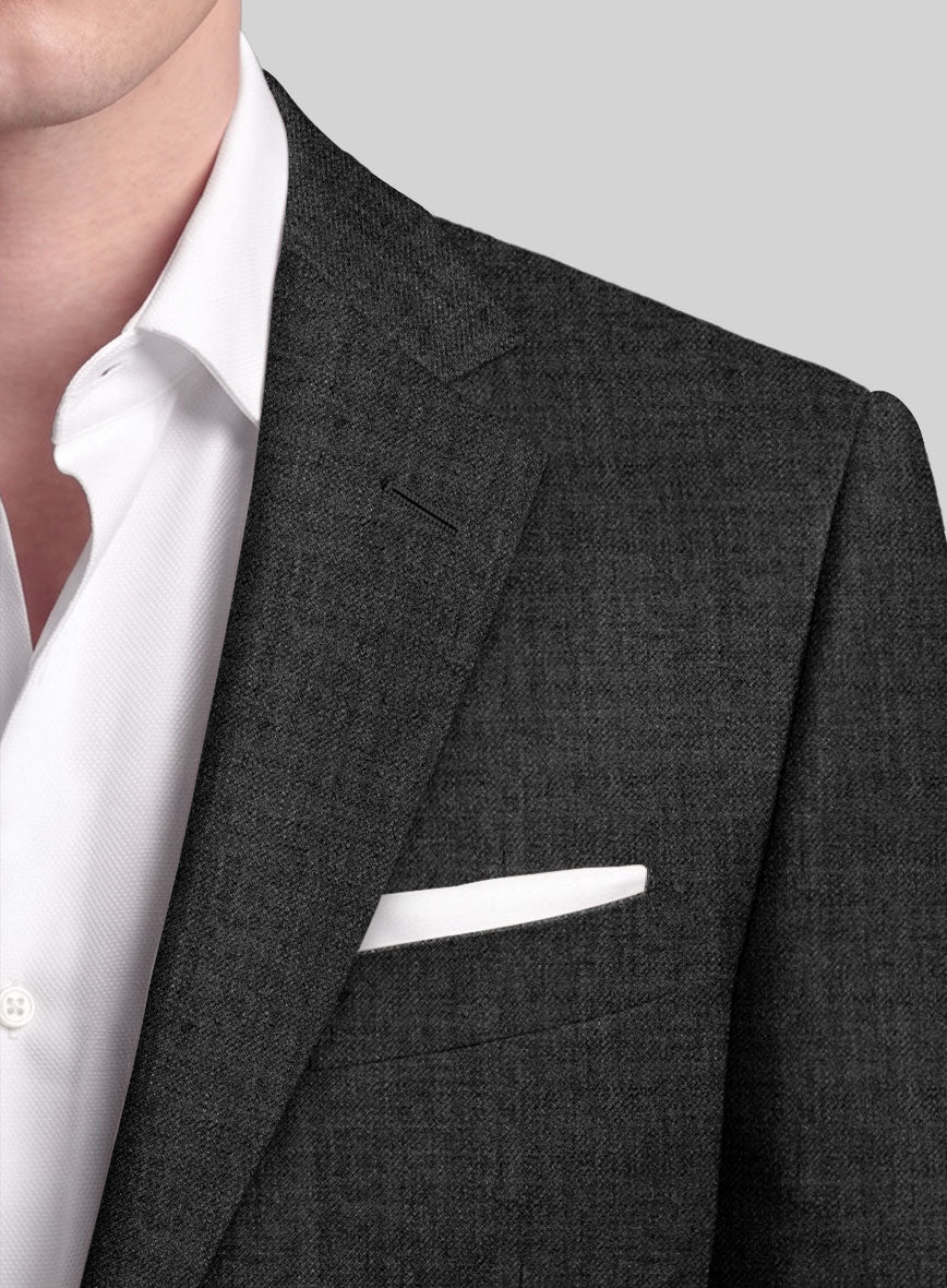 Hardy Minnis Dark Gray Twill Wool Jacket - StudioSuits