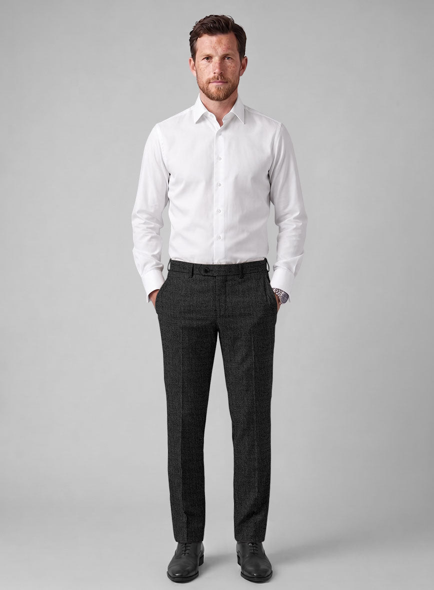 Hardy Minnis Dark Gray Twill Wool Pants - StudioSuits