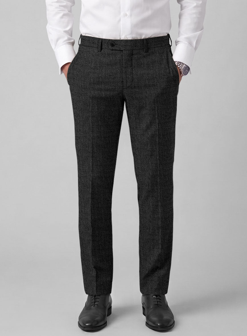 Hardy Minnis Dark Gray Twill Wool Pants - StudioSuits