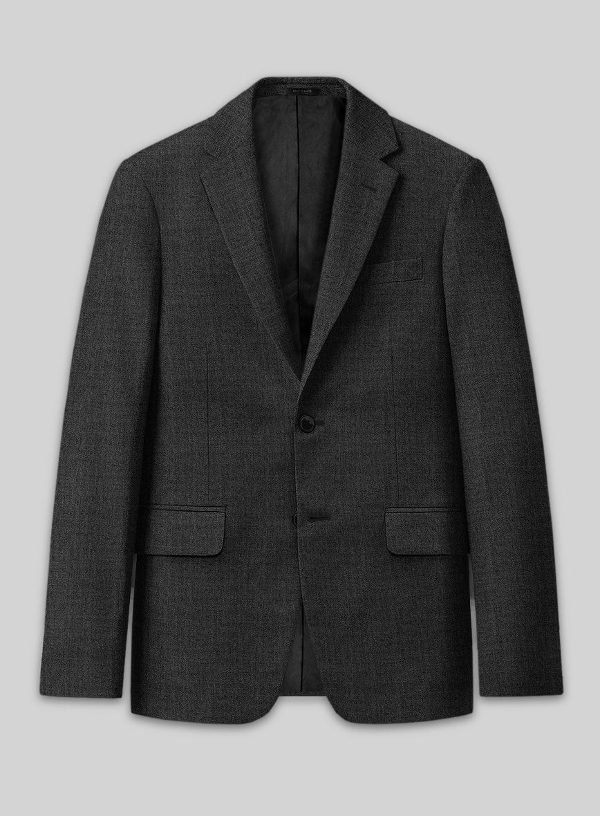 Hardy Minnis Dark Gray Twill Wool Jacket - StudioSuits