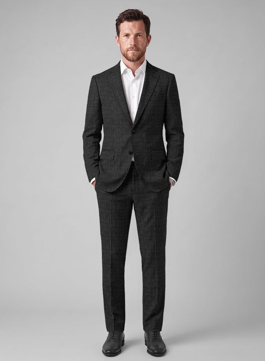 Hardy Minnis Dark Gray Twill Wool Suit - StudioSuits