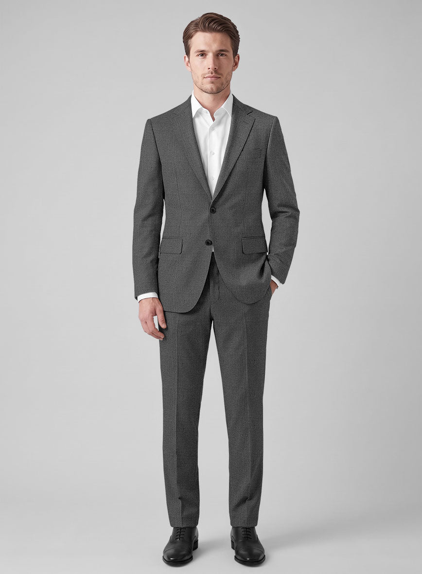 Hardy Minnis Gray Birdseye Wool Suit - StudioSuits