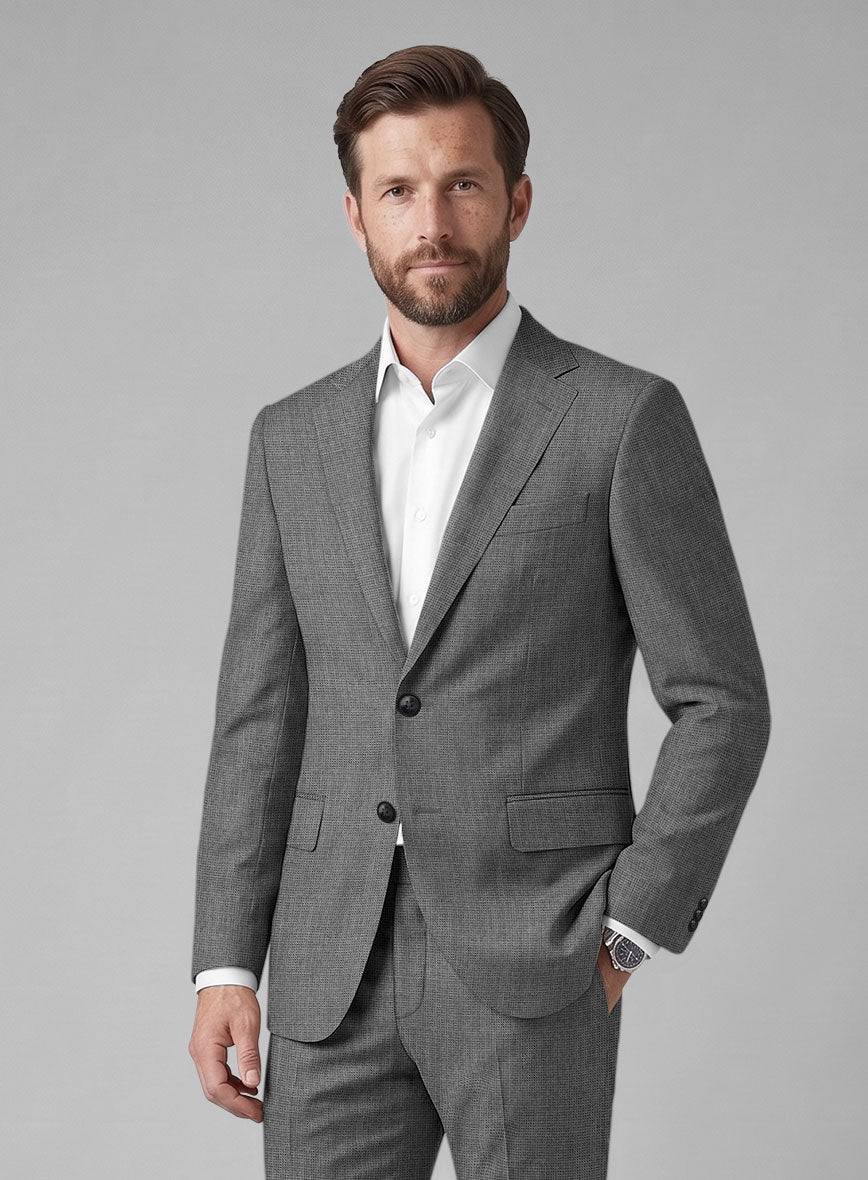 Hardy Minnis Gray Nailhead Wool Suit - StudioSuits