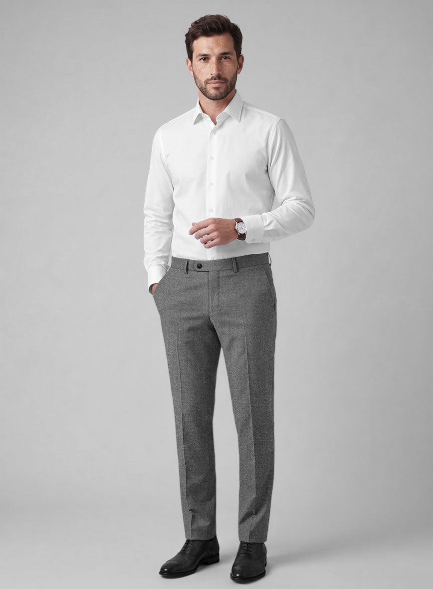 Hardy Minnis Gray Twill Wool Pants - StudioSuits