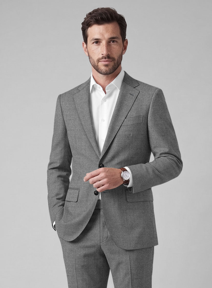 Hardy Minnis Gray Twill Wool Suit - StudioSuits
