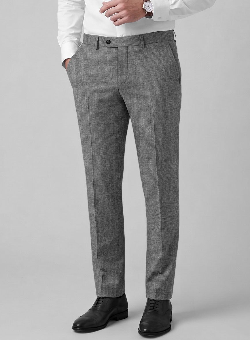 Hardy Minnis Gray Twill Wool Pants - StudioSuits